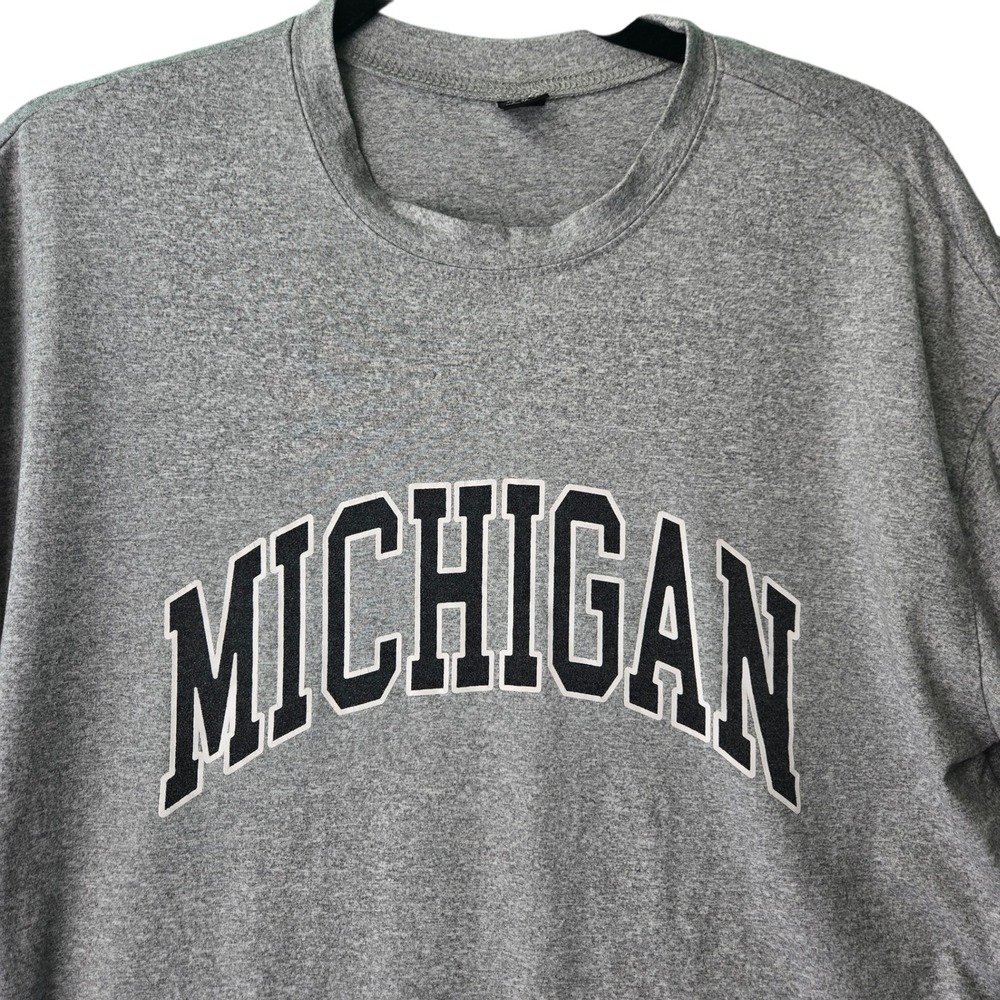 Fresral Michigan Graphic‎ T-Shirt Heather Gray Crewneck Short Sleeve Small